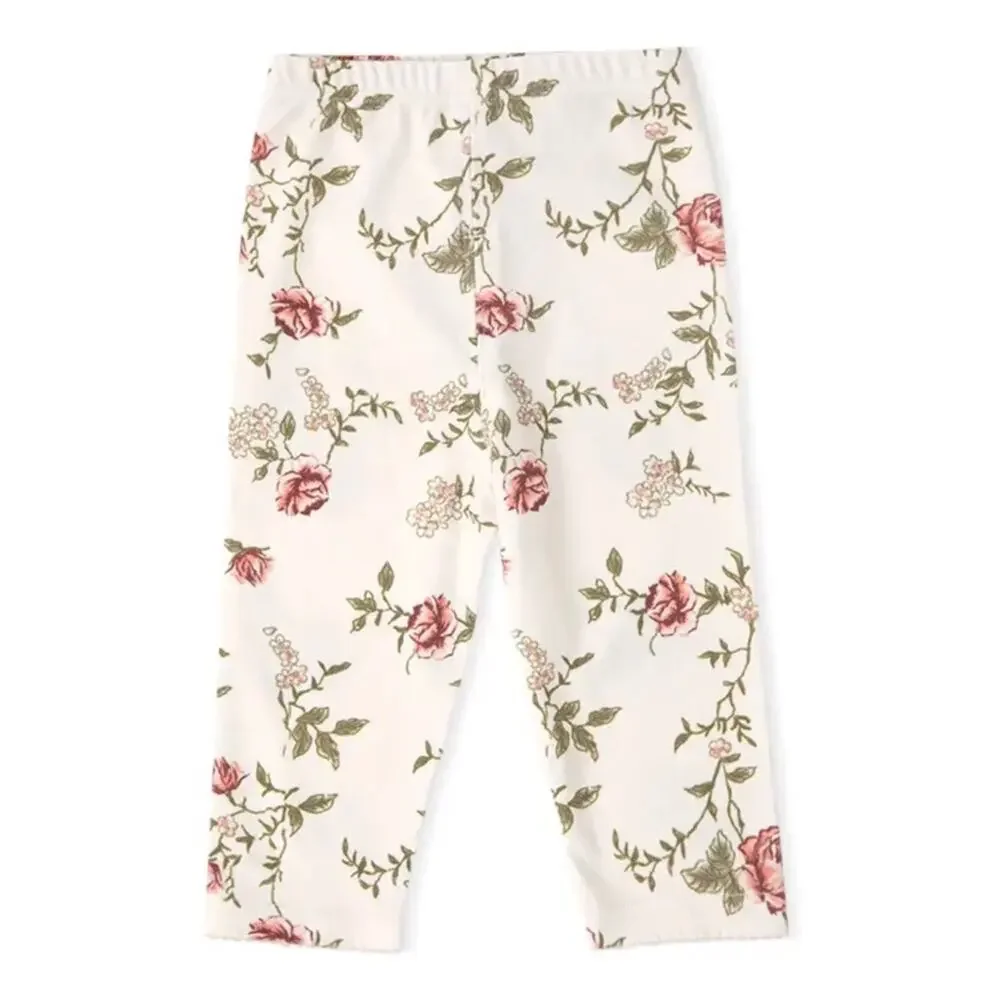 New lot bundle 4 baby girl floral pants 3-6 months